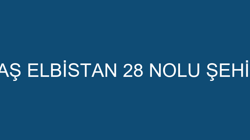 KAHRAMANMARAŞ ELBİSTAN 28 NOLU ŞEHİR İÇİ ÖZEL HALK