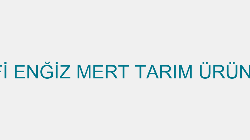 LÜTFİ ENĞİZ MERT TARIM ÜRÜNLERİ