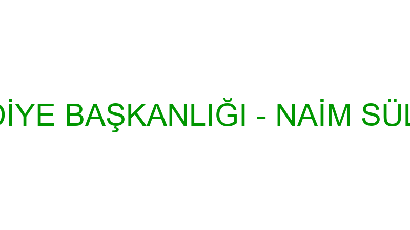 YILDIRIM BELEDİYE BAŞKANLIĞI - NAİM SÜLEYMANOĞLU S