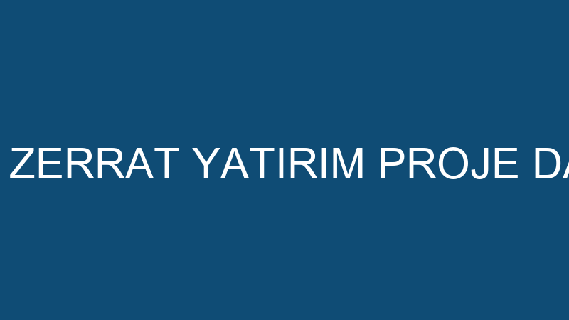 YAŞAR KOÇ ZERRAT YATIRIM PROJE DANIŞMANLIK - Yaşar Koç - Ankara 