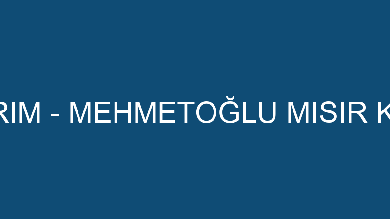 Mehmetoğlu Tarım - Mehmetoğlu Mısır Kurutma Soğutm