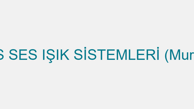 Performans Ses Işık Si̇stemleri̇ (Murat Barutçuoğlu)