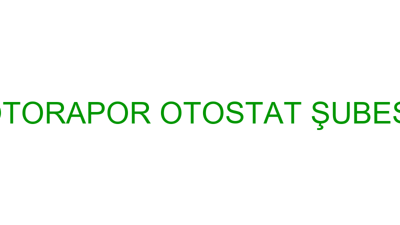 Otorapor Otostat Şubesi̇