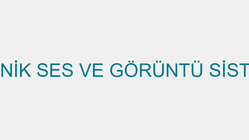 Nota Elektroni̇k Ses Ve Görüntü Si̇stemleri̇ (Barış A