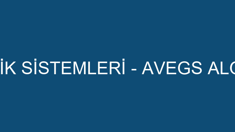 Avegs Güvenli̇k Si̇stemleri̇ - Avegs Algılama Veri̇ Gü